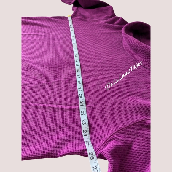 Lands' End Magenta Turtle Neck w/Drawstring at Bottom Activewear Sweatshirt EUC - Picture 5 of 7